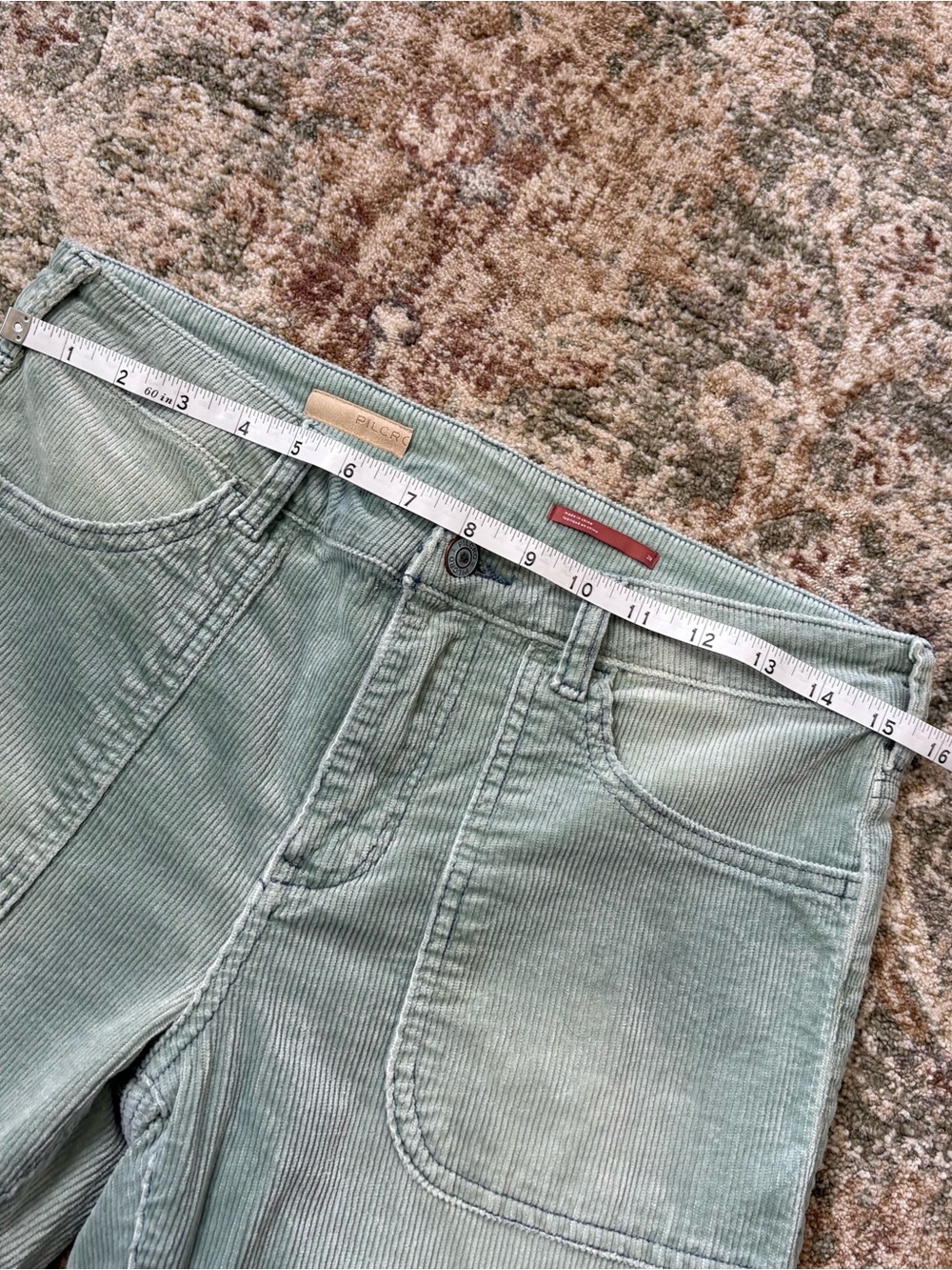 Pilcro by Anthropologie The Icon Sage Green Flare Corduroy Pants Size 28 - Picture 11 of 11